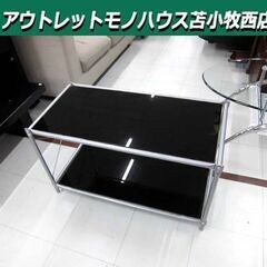 テレビ台 ガラス製 幅81×奥行39×高さ46.5cm ブラック TV台 TVボード 家具 苫小牧西店 の画像