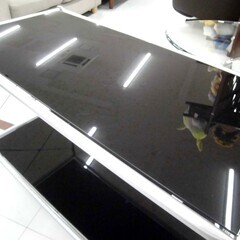 テレビ台 ガラス製 幅81×奥行39×高さ46.5cm ブラック TV台 TVボード 家具 苫小牧西店 の画像
