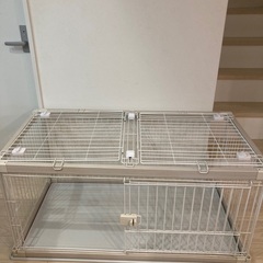ペットケージ　犬用　白の画像