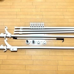 ⭐️美品⭐️ 大容量突っ張り室内物干し竿 3本タイプ(ホワイト)