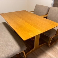 福岡市限定】ダイニングセット 朝日木材 DT51506Q-om000 福岡市限定