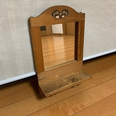 玄関キーラック　鏡付き　カントリー調