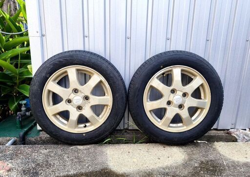ダイハツ 155/65R14  アルミホイール付　タイヤほぼ新品　２本