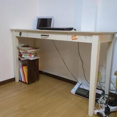 白　引き出しデスク　幅120