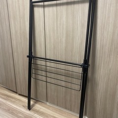 アイリスオーヤマ 洗濯物干し 物干しスタンド 室内物干し ブラック X型の画像