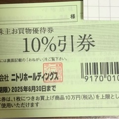 ニトリ　島忠 株主優待券 10%OFF