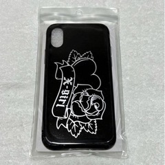 iPhoneX iPhoneXS ケース 黒色  薔薇  ハート...