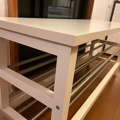 TJUSIG シューシグベンチ 靴収納付き　白の画像