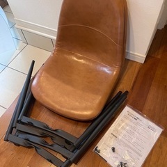 【引き渡し待ち】PUレザーダイニングチェア２脚セット