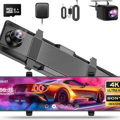 ✨新品✨ドライブレコーダー ミラー型 4K画 12インチ 前後 ...