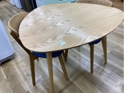 取りに来られる方限定！！ダイニング3点セット　ナチュラル×ブルー