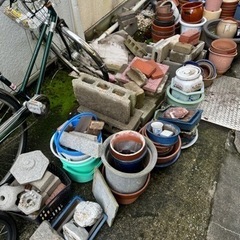 植木鉢　レンガブロック　植木鉢　陶器　無料　大量　山科発