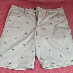GAP ショートパンツ　グリーン　魚模様　ウエスト86〜89cm