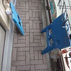 終了／ ガーデニング テーブル イス 折りたたみ 観葉植物 プラスチック 樹脂製 ブルーの画像