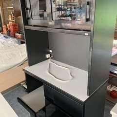 美品 ブラックレンジボード　キッチンボード　食器棚　ブラック