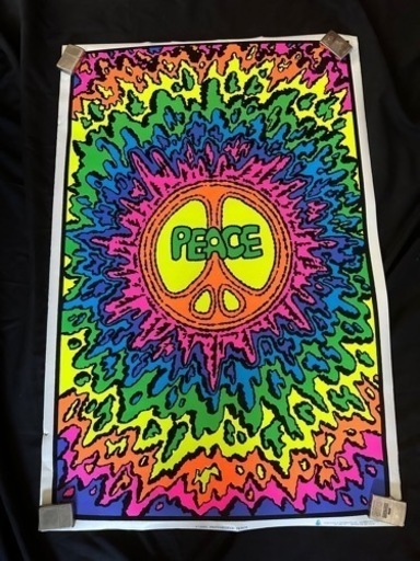 1996 vintage Psychedelic Peace フロッキーポスター/ブラックライト