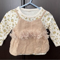 値下げしました‼︎☆美品☆花柄が可愛い長袖カットソー  80cm