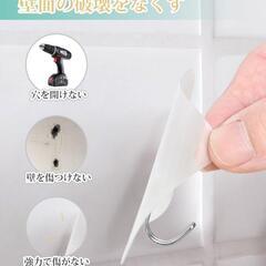壁掛けフック  透明 粘着 強力 壁 傷つけない 防水 防湿 錆びないの画像