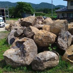 庭から出てきた石、岩