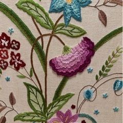 花刺繍　パーテーション　衝立　屏風の画像