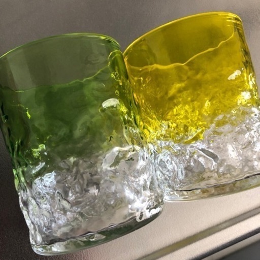琉球グラス ペア 癒しグリーンと爽やかイエロー\n