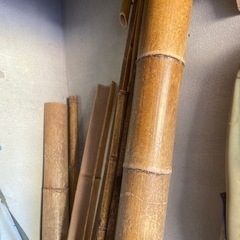 流しそうめん　竹の画像