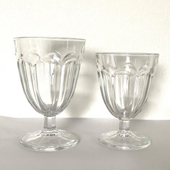 【美品】フランス製　Arcoroc ロマン ワイングラス　アルクインターナショナル社　大／小　2点セット　グラス　レトロ　フランスの画像