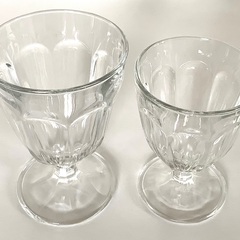 【美品】フランス製　Arcoroc ロマン ワイングラス　アルクインターナショナル社　大／小　2点セット　グラス　レトロ　フランスの画像