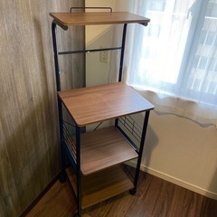【美品】キャスター付キッチンラック