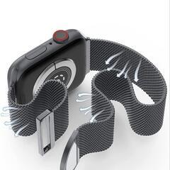 黒 22mm スマートウォッチ ベルト　ミラネーゼループ　ステンレスの画像