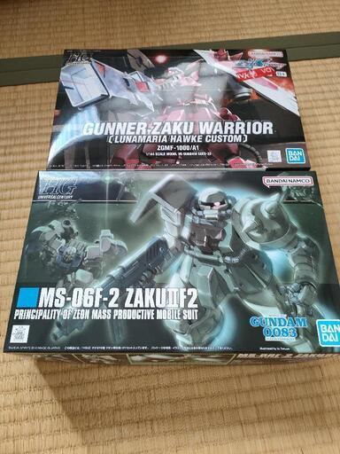 新品未開封 HG ガンプラ2点セット（ザクⅡF2型 ジオン軍仕様 、 ガナーザクウォーリア）