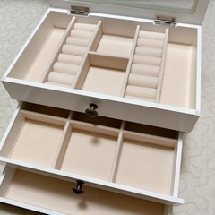 アクセサリーボックス/木製/ホワイトの画像