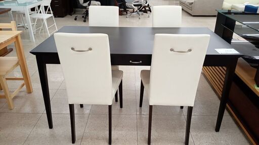 ★ジモティ割あり★ 大塚家具 ダイニングセット 黒 H72×D80×W153 クリーニング済み TJ7374