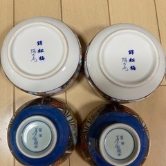錦松梅の器 瀬戸物 白磁 有田焼　4個セットの画像