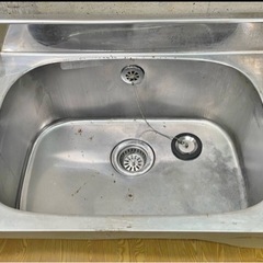 業務用 2槽シンク シンク バックガードあり ステンレス製 流し台 ステンレス流し キッチン 洗い場 厨房用品 厨房機器の画像