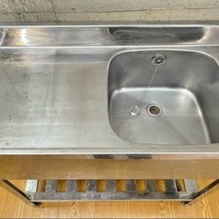 一槽シンク 作業台 流し台 ステンレス流し キッチン 洗い場 業務用 台所 流し シンク 厨房用品 厨房設備 店舗設備 キッチン用品の画像