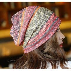 ターバン ヘアバンド エスニック ネックウォーマー キャップ ３WAYの画像