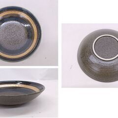 未使用保管品 瑞陶 古代金彩 ペアー平鉢揃 2枚セット 皿 盛鉢 陶器☆ 札幌市 豊平区 平岸の画像