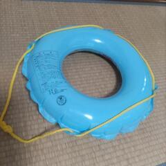 浮き輪 50cm くるま 水色 ロープ付の画像