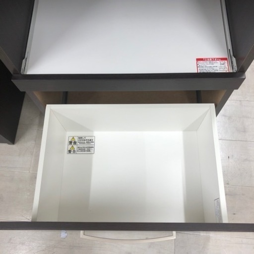 ニトリ レンジボード2枚扉ブラウン×ホワイト【トレファク堺福田店】