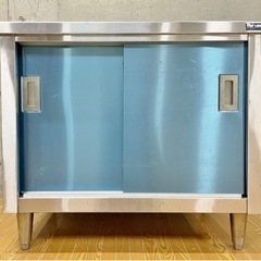 厨房用品　Maruzen マルゼン 調理台 引き戸 調理台引戸付 作業台 業務用 ステンレス バックガード付きの画像