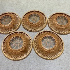 竹製　コースター　茶托　5枚セットの画像
