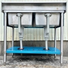 Maruzen マルゼン 2槽シンク 業務用 シンク 流し台 ステンレス 手洗い場 厨房用品 厨房機器 作業台 飲食店 店舗用の画像