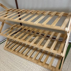 【値引き中‼️】【美品】天然竹製 シューズラック の画像