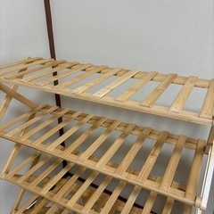 【値引き中‼️】【美品】天然竹製 シューズラック の画像