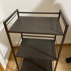 【受け渡し者確定】 3段キャスター付収納ワゴン　ブラウン