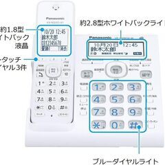 パナソニック RU・RU・RU デジタルコードレス電話機 親機のみ スマホ連動 Wi-Fi搭載 VE-GDW54D-W の画像