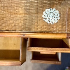 籐製ドレッサー(ガラス板付き)の画像