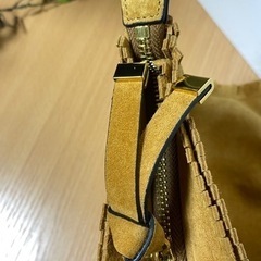 美品　Hashibami 本革 スエード フリンジ クラッチバッグ　ブラウンの画像