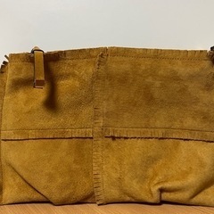美品　Hashibami 本革 スエード フリンジ クラッチバッグ　ブラウンの画像